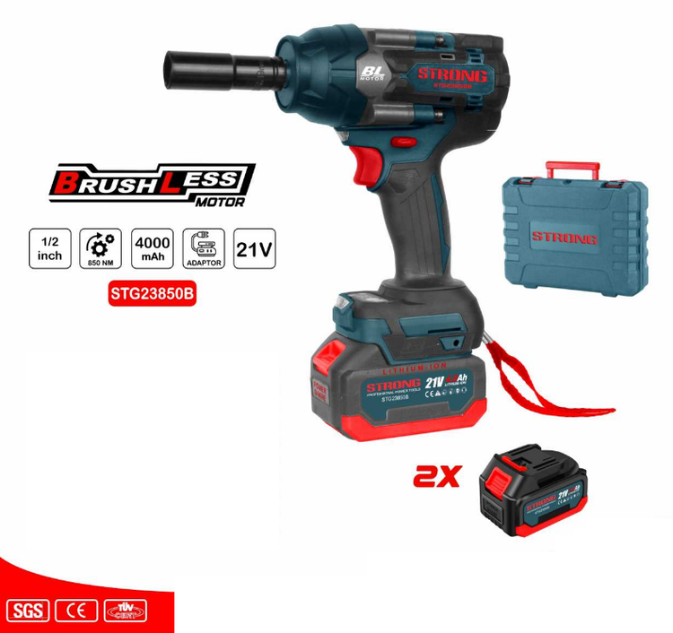 بکس شارژی 1/2 اینچ براشلس 21 ولت استرانگ مدل STG23850B