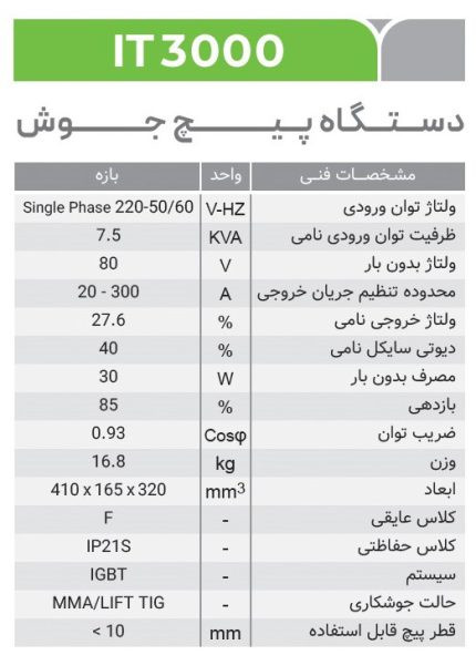 دستگاه پیچ جوش IT3000 ایران ترانس
