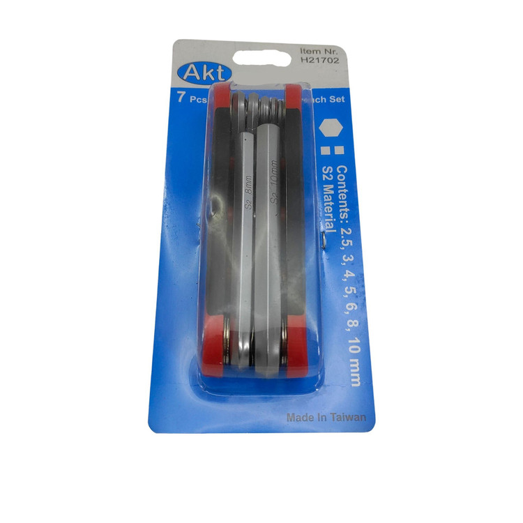 آچار آلن تاشو چاقویی 7 عددی 2.5 تا 10 میلیمتر AKT مدل H21702
