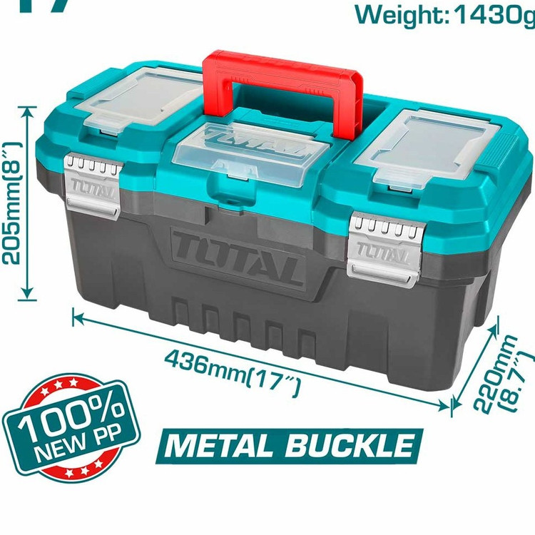 جعبه ابزار پلاستیکی توتال سایز دو مدل TPBXK0031