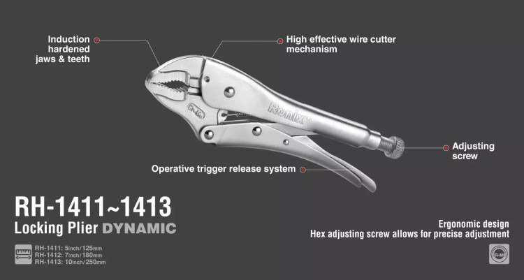 انبر قفلی رونیکس مدل RH-1411 سایز ۵ اینچ