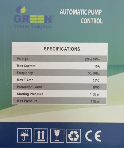 ست کنترل اتوماتیک پمپ آب گرین (GREEN) مدل – 220 تا 240 ولت
