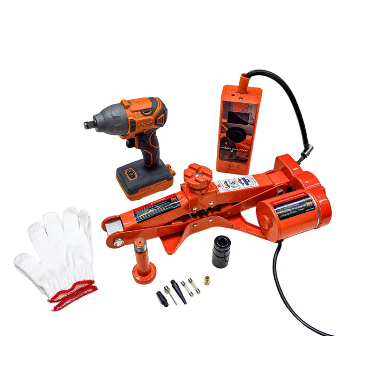 جک برقی، پمپ باد فندکی، بکس شارژی آنکور مدل Car-Kit مجموعه سه عددی