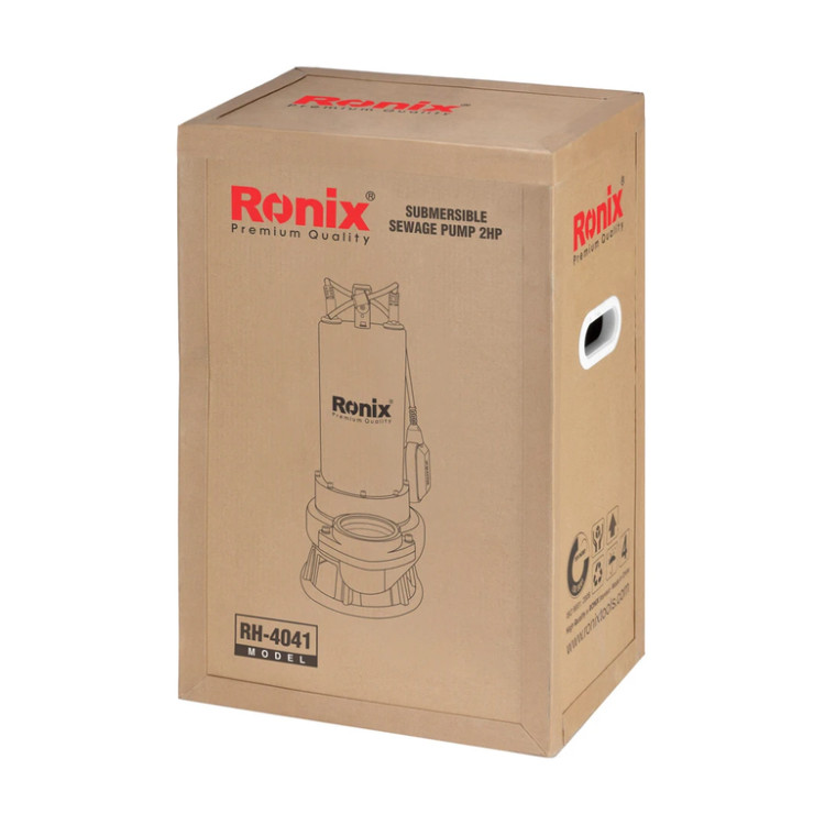 پمپ لجنکش رونیکس مدل RH-4041 ظرفیت ۲ اسب بخار تک فاز سایز ۳ اینچ