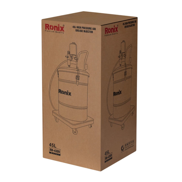 گریس پمپ سطلی رونیکس مدل RH-4309 ظرفیت ۴۵ لیتر
