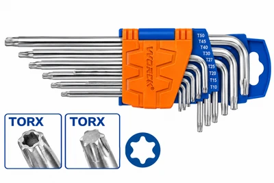 ست ۹ عددی آچار آلن ستاره‌ای WADFO مدل WHK3291 سایز T10 تا T50